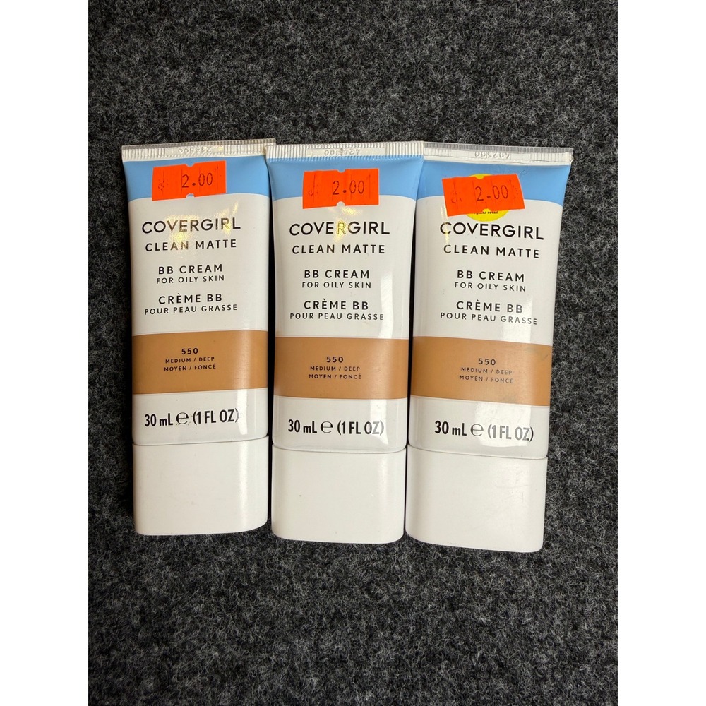 3 pc Covergirl Clean Matte BB Cream for Oily Skin 550 Medium/Deep 1FL OZ